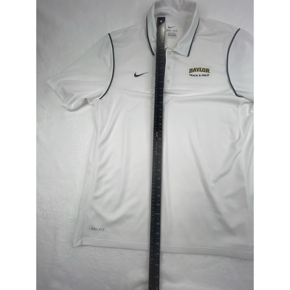 Baylor University White Polo Men's Sz Large Nike Dri-Fit Track & Field - Picture 6 of 10